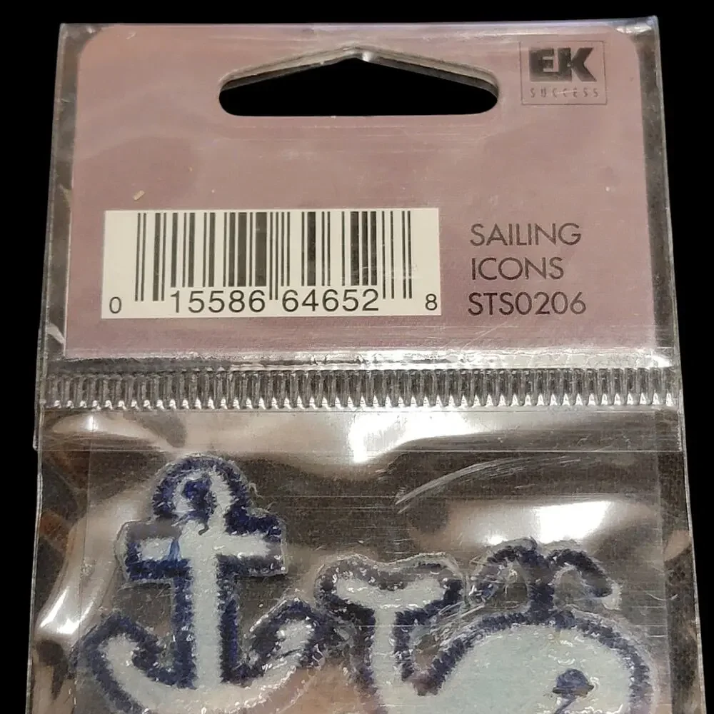 EK Success Sticko‎ Style Sailing Icons Embroidered Stickers 12ct Whale Blue